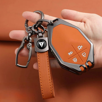 DEEPAL S05 / S07 Extended Range / G318 — Zinc Alloy & Leather Key Fob Case & Keychain (2023–2025)