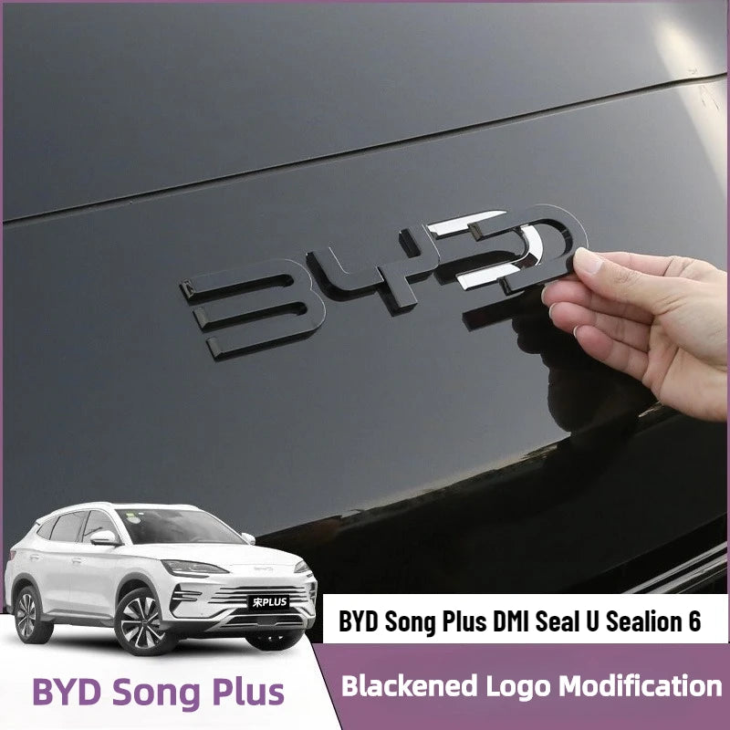 BYD Song Plus DMI / Seal U / Sealion 6 — Black Warrior Front & Rear Emblem Badge Cover