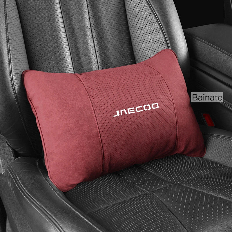 Jaecoo J5 / J7 / J8 / Omoda — Artificial Leather Neck Headrest & Lumbar Support Cushion Set (2024–2026)