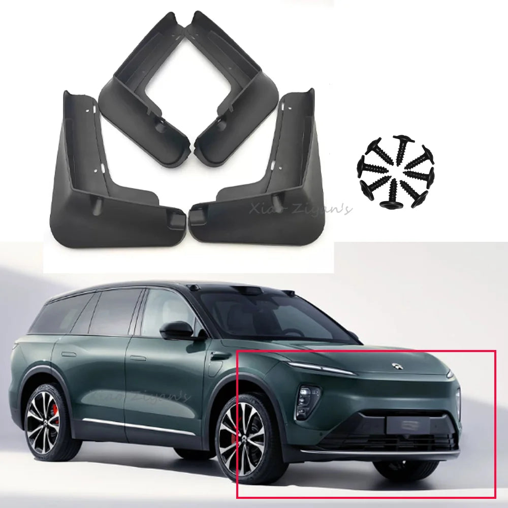 NIO EL8 — Full Set Front & Rear PP Mud Flaps & Mudguard Fenders, Set of 4 (2023–2027)