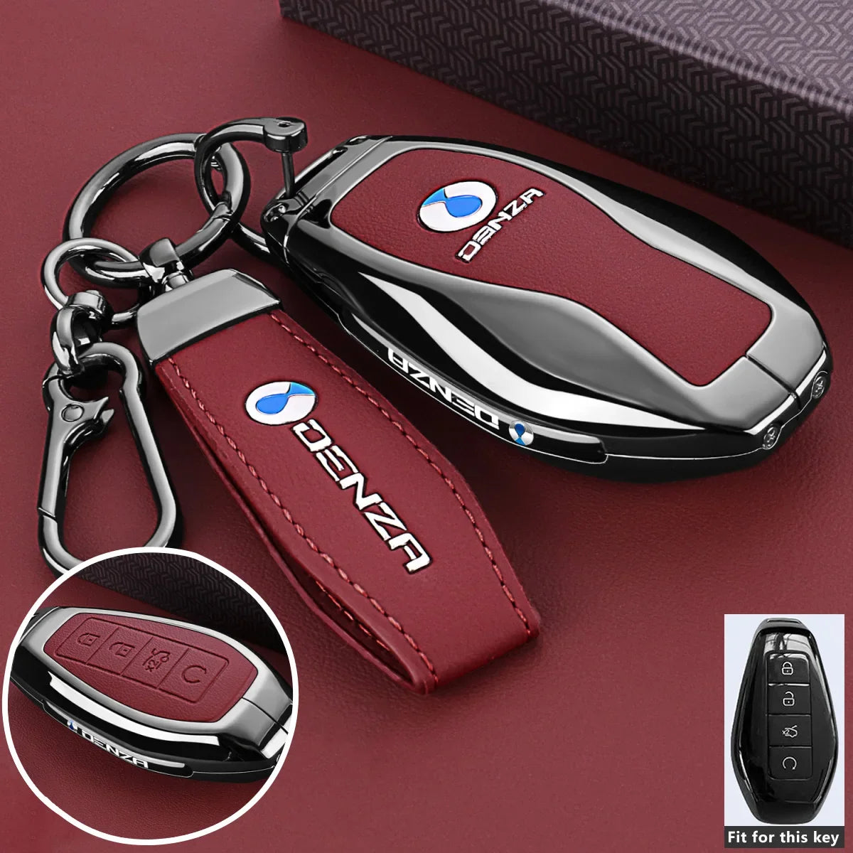 Denza B5 / B8 — Zinc Alloy Smart Key Fob Case & Keychain (2025–2026)
