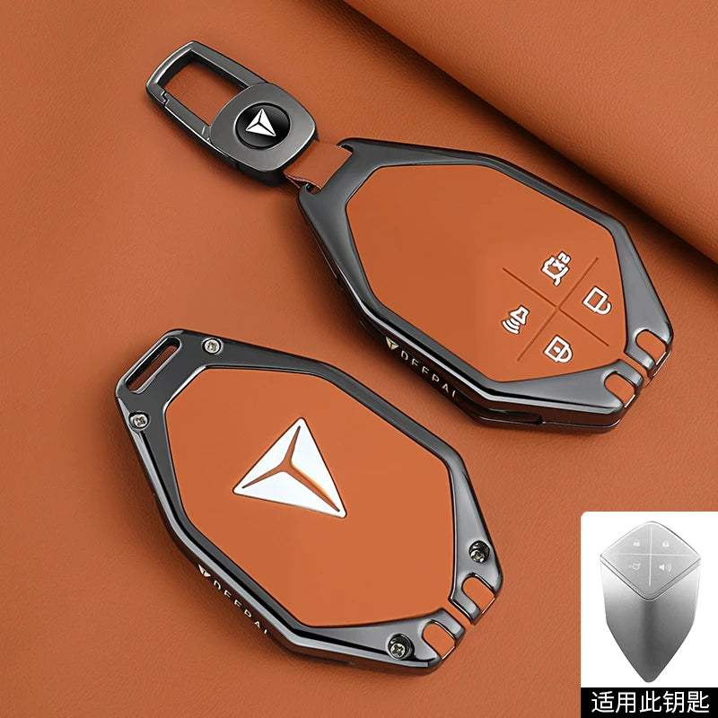 DEEPAL S05 / S07 Extended Range / G318 — Zinc Alloy & Leather Key Fob Case & Keychain (2023–2025)