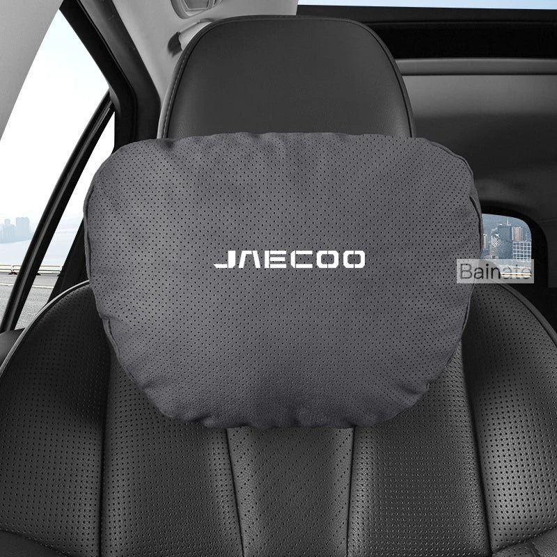 Jaecoo J5 / J7 / J8 / Omoda — Artificial Leather Neck Headrest & Lumbar Support Cushion Set (2024–2026)