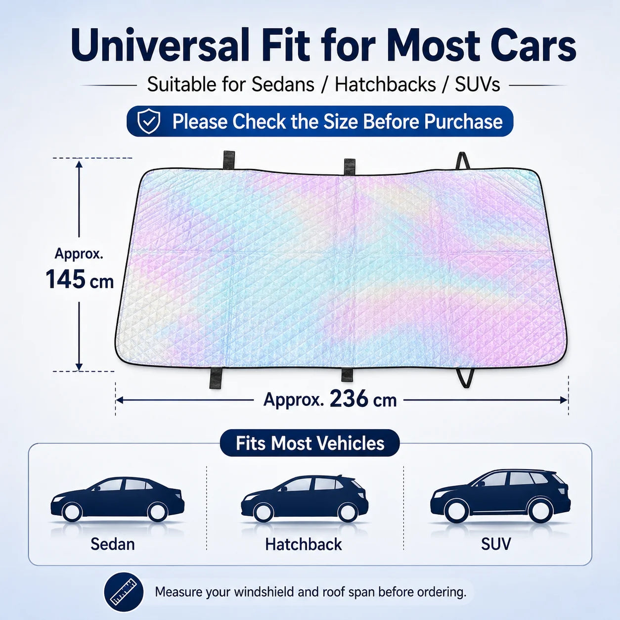 Universal Windshield & Sunroof Cover — All-Weather UV, Heat, Snow & Frost Protection