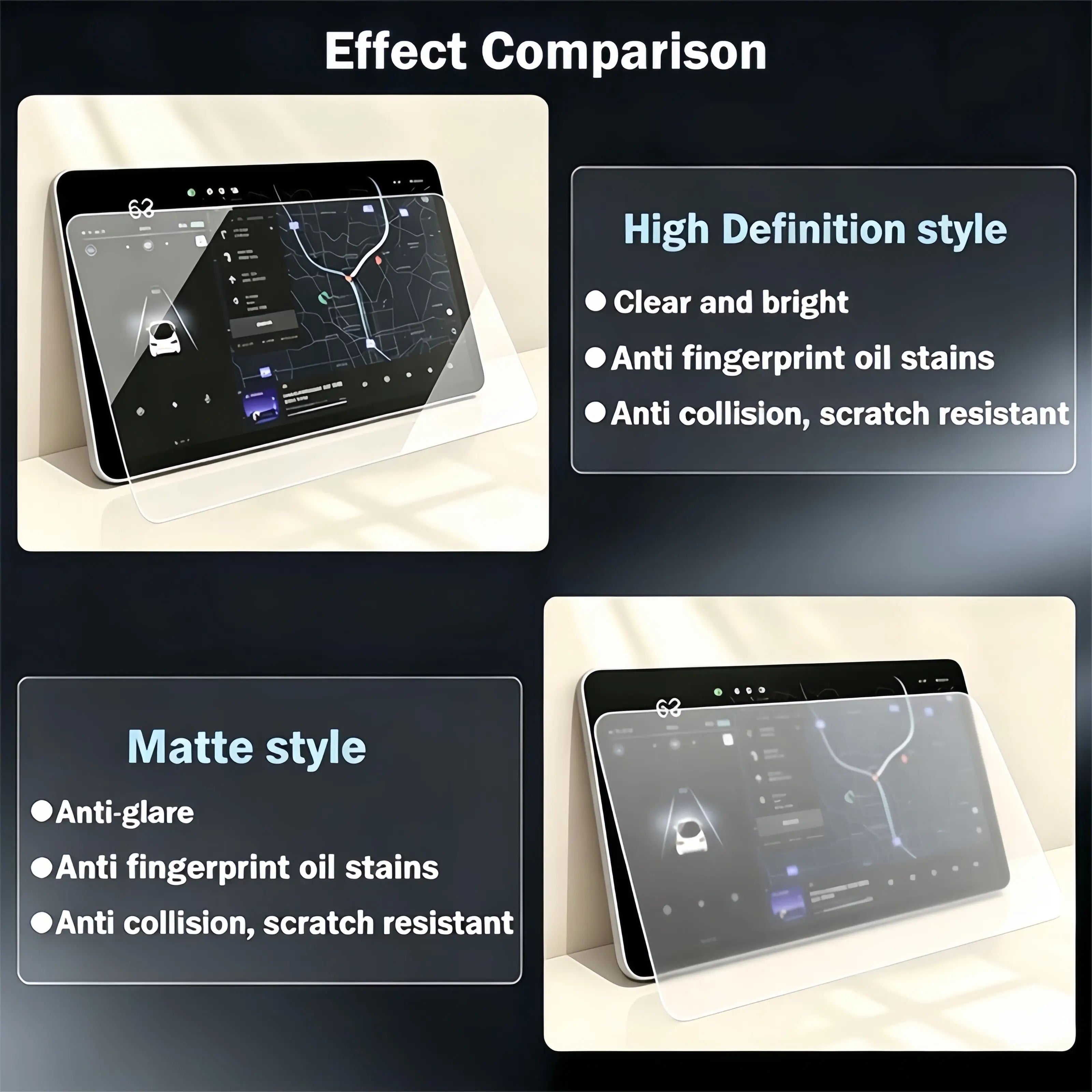 DEEPAL S05 — 9H Tempered Glass Navigation Screen Protector, HD / Anti-Glare / Matte (2024–2026)