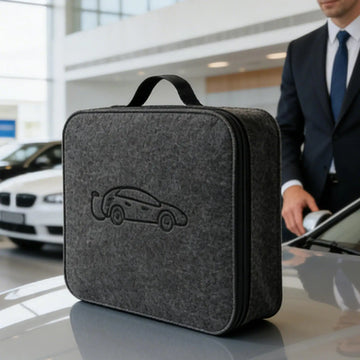 EV Charger Cable Storage Bag — Felt Organiser with Elastic Straps & All-Weather Protection