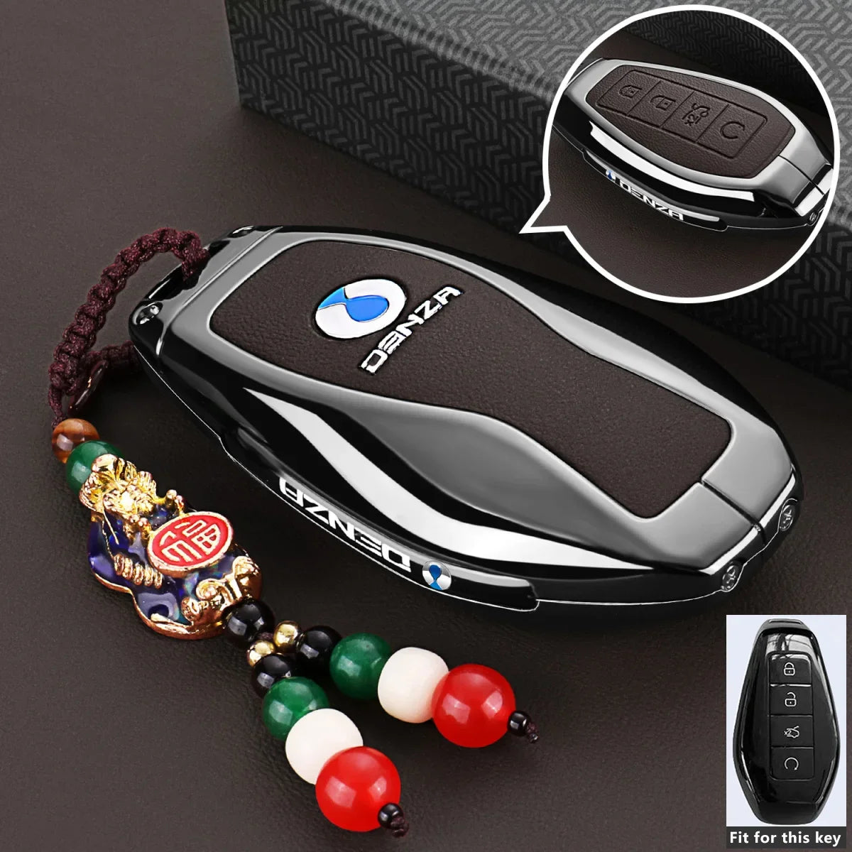 Denza B5 / B8 — Zinc Alloy Smart Key Fob Case & Keychain (2025–2026)