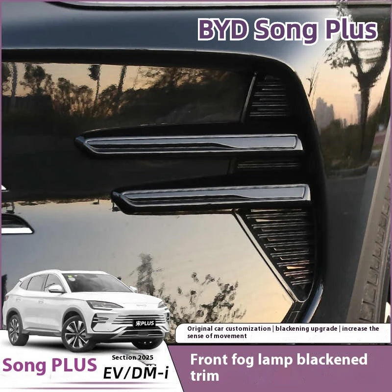 BYD Song Plus DMI / Seal U / Sealion 6 — Black Warrior Fog Light Garnish & Grille Sticker Kit