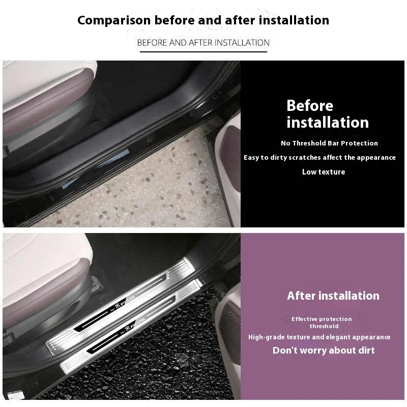 BYD Song Plus DMI / Seal U / Sealion 6 — Stainless Steel Door Threshold & Welcome Pedal Strips