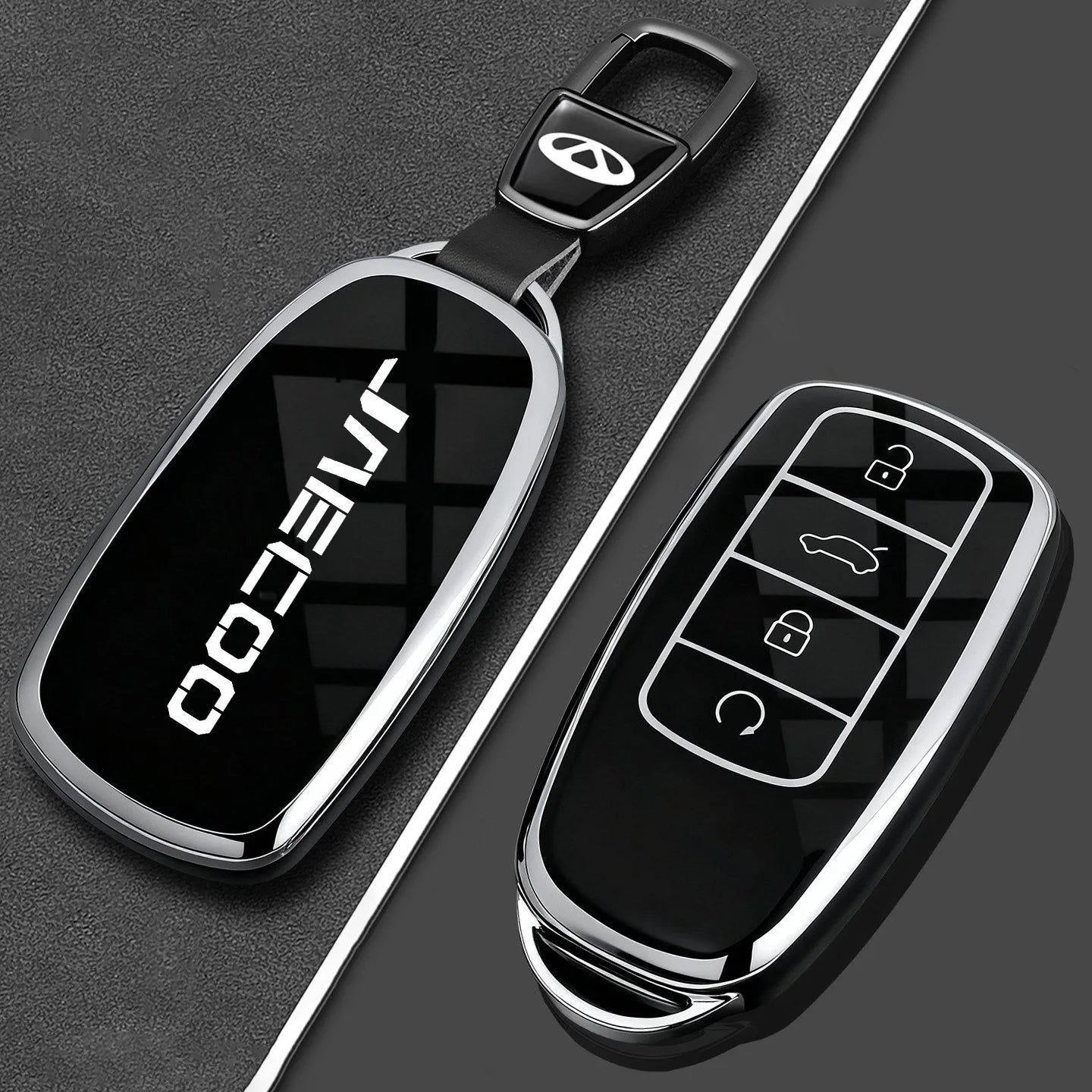 Jaecoo J5 EV / J7 / J7 PHEV / J8 — TPU Key Fob Case & Keychain Cover (2025–2026)