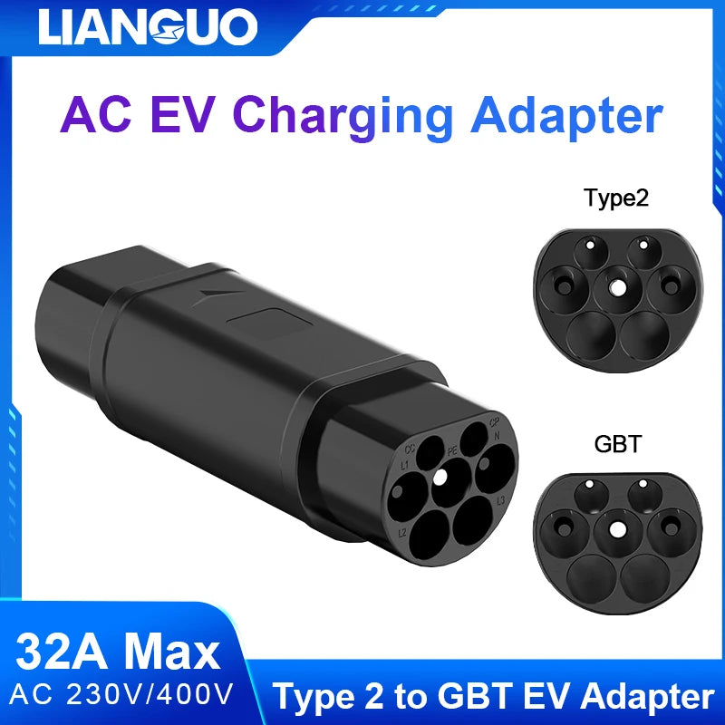 Type 2 to GBT EV Charging Adaptor — IEC 62196 to GB/T Chinese Standard | 32A 7.2KW