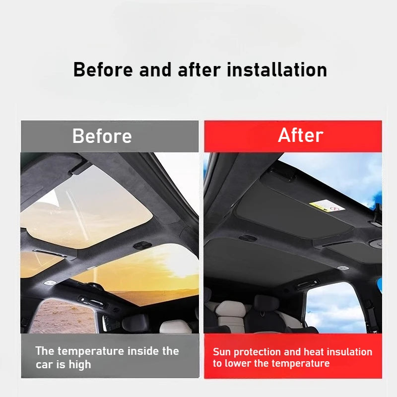 Avatr 12 — Suede Deerskin Velvet Roof & Rear Sunroof Sunshade (2023–2026)