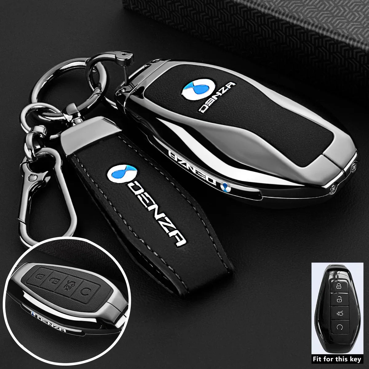 Denza B5 / B8 — Zinc Alloy Smart Key Fob Case & Keychain (2025–2026)