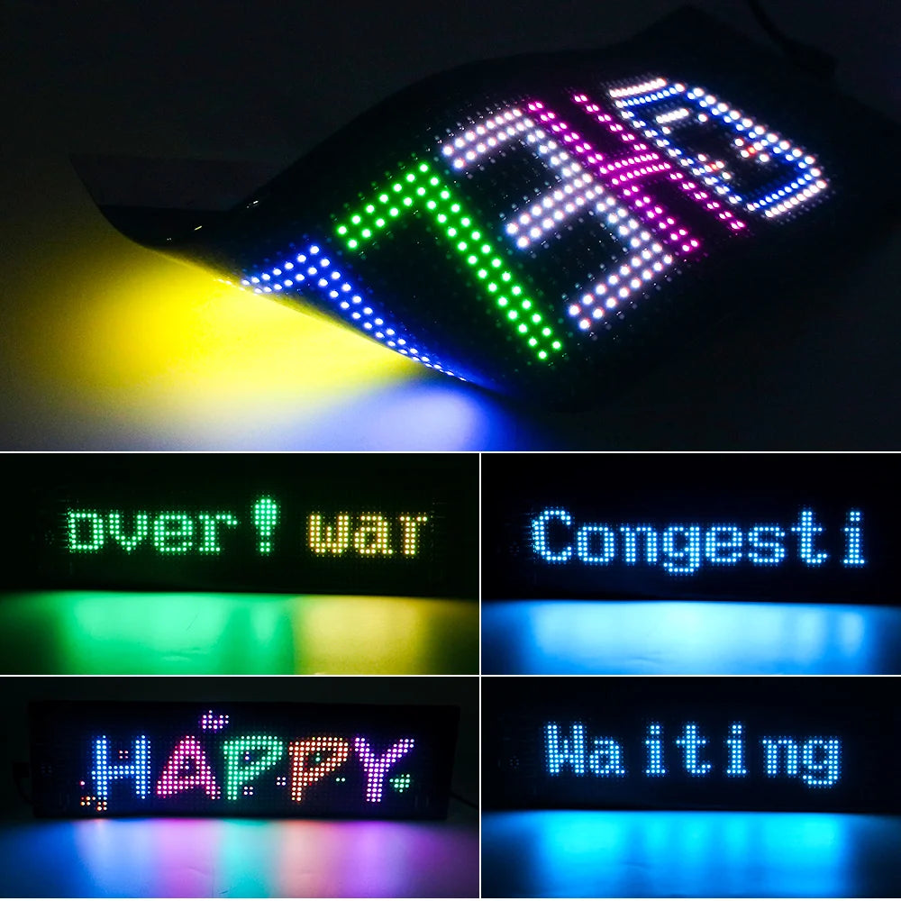 KALADA RGB Scrolling LED Display Sign — Bluetooth App-Controlled, Programmable Text & Animation (USB, 5V)