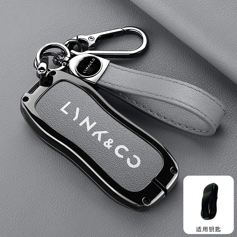 Lynk & Co Z10 / Z20 / 900 EM-P — Zinc Alloy & Leather Key Fob Case & Keychain