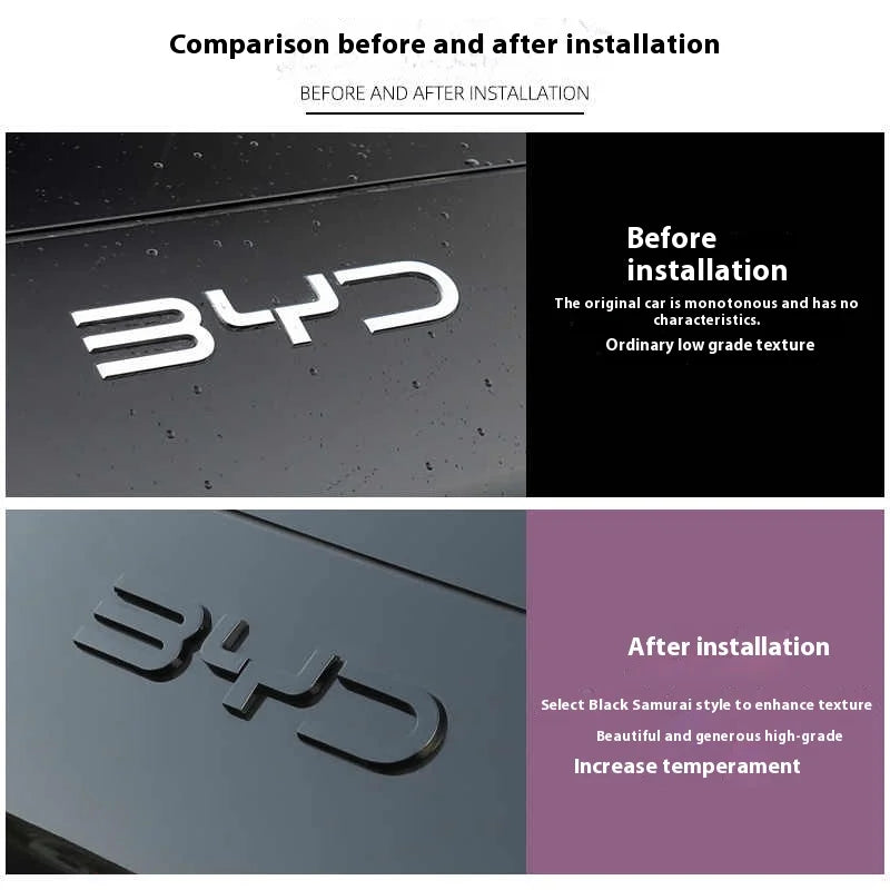 BYD Song Plus DMI / Seal U / Sealion 6 — Black Warrior Front & Rear Emblem Badge Cover