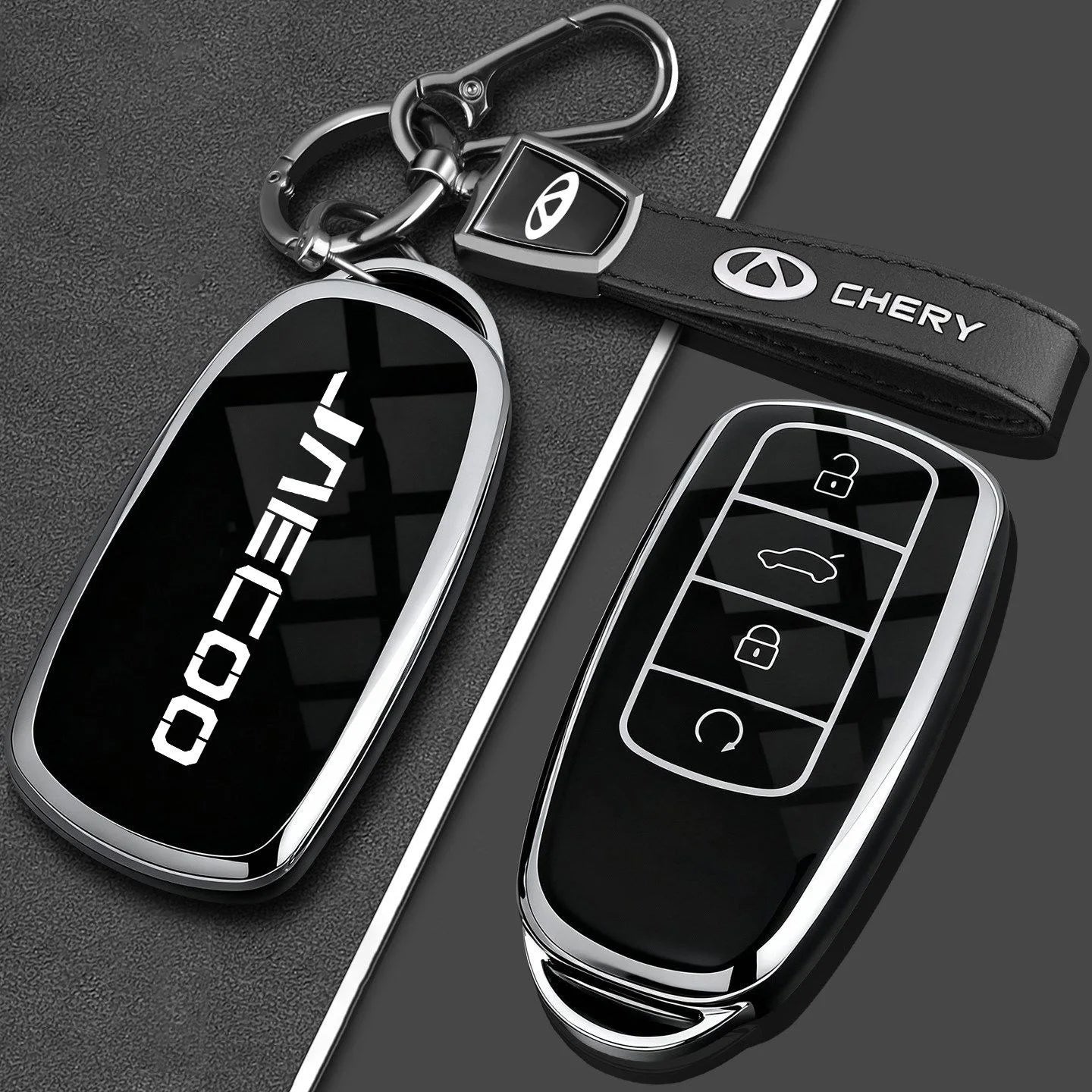 Jaecoo J5 EV / J7 / J7 PHEV / J8 — TPU Key Fob Case & Keychain Cover (2025–2026)