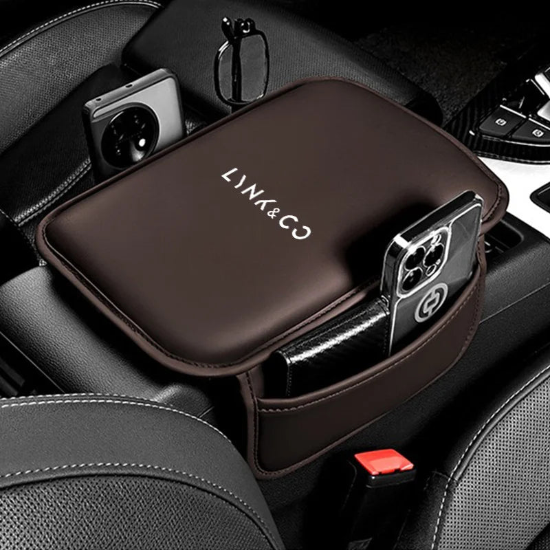 Lynk & Co — PU Leather Armrest Box Pad & Storage Pocket (01 / 02 / 03 / 05 / 06 / 07 / 08 / 09 / 900 EM-P)