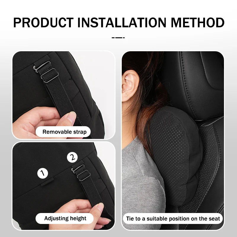 Lynk & Co — Suede Genuine Leather Neck Headrest & Lumbar Support Pillow Set (01 / 02 / 03 / 05 / 06 / 09)