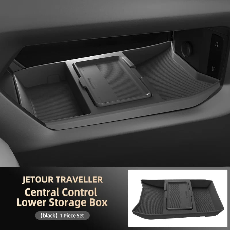 Jetour T2 Traveller — Silicone Hidden Armrest Storage Box & Cup Holder (2024–2025)