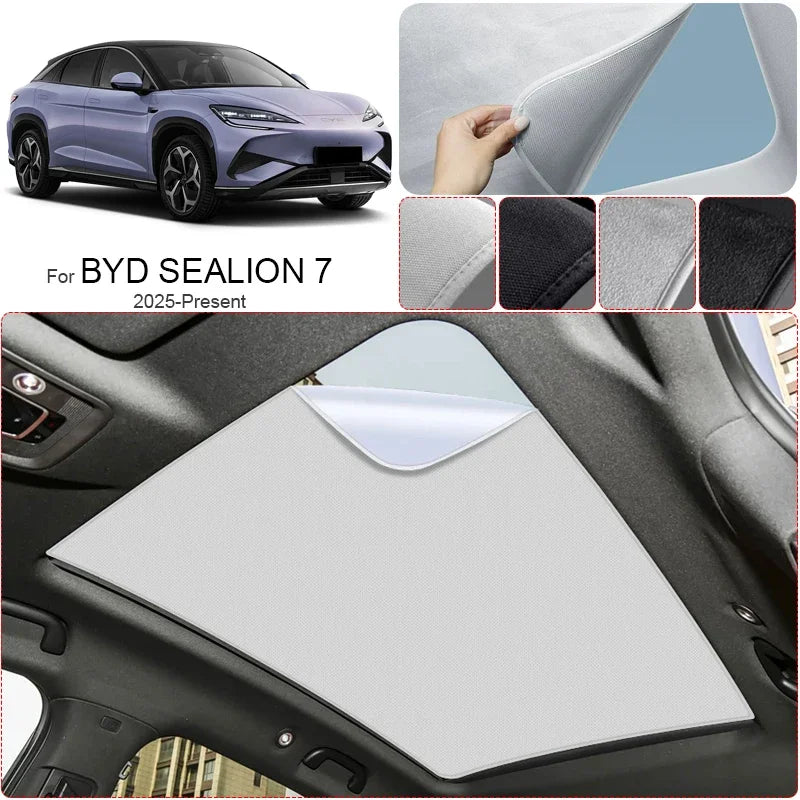 BYD Sealion 7 — Suede Electrostatic Sunroof Sunshade, UV & Heat Insulation (2025–Present)