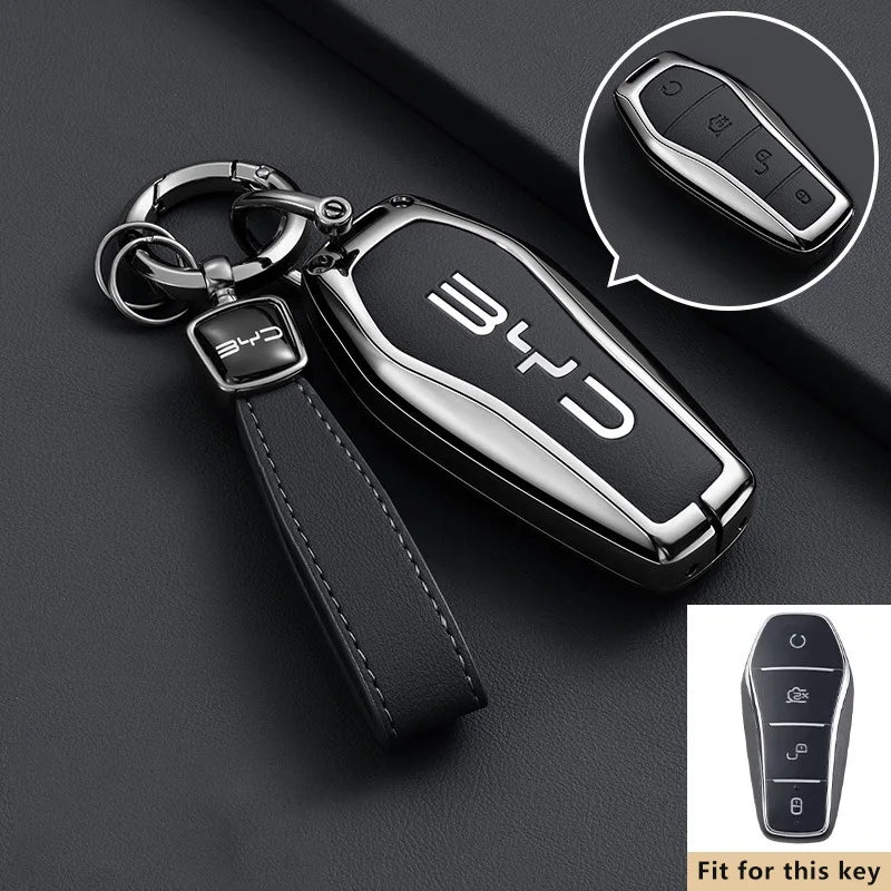 BYD Song Plus Pro / GM-I — Zinc Alloy Key Fob Case & Keychain (2022–2026)
