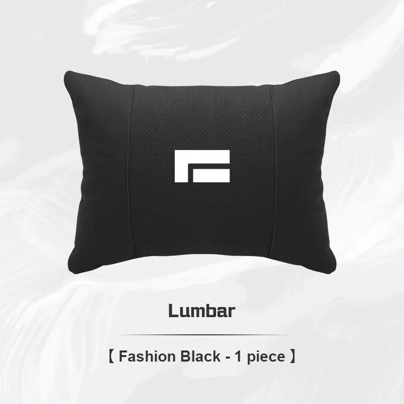 ROX 01 — Suede Neck Headrest & Lumbar Support Cushion Set