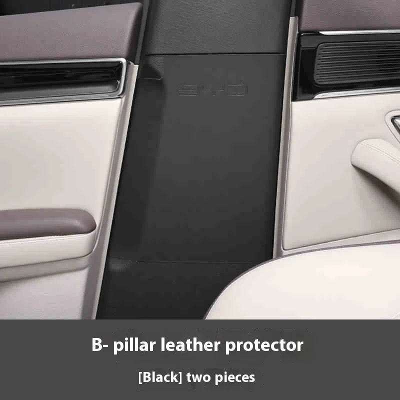 BYD Song Plus DMI / Seal U / Sealion 6 — Leather B-Pillar Scratch Protector & Seat Belt Buckle Guard