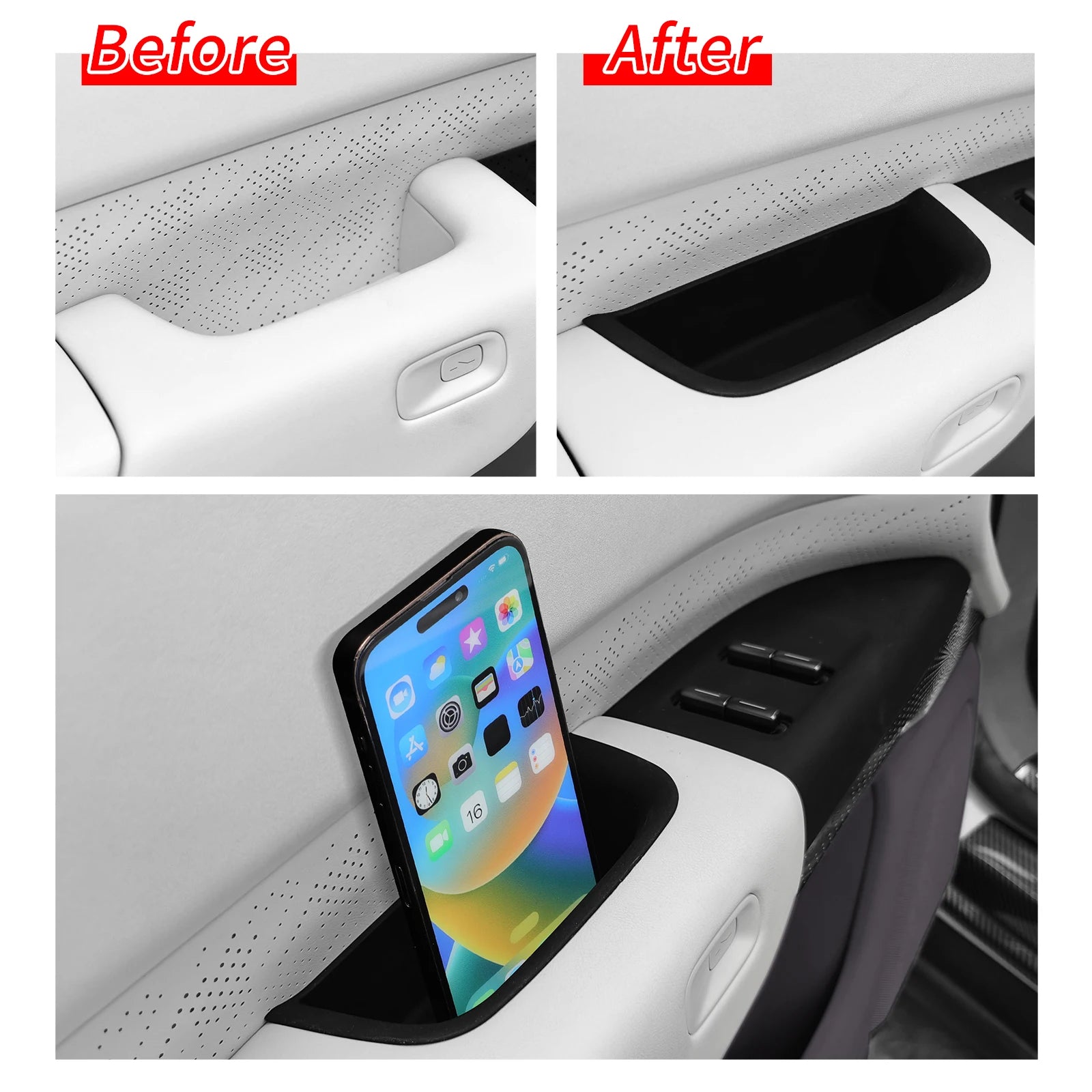 Zeekr 7X — Silicone Door Handle Storage Tray & Anti-Dirt Organiser Set, 4PCS (2024–2026)