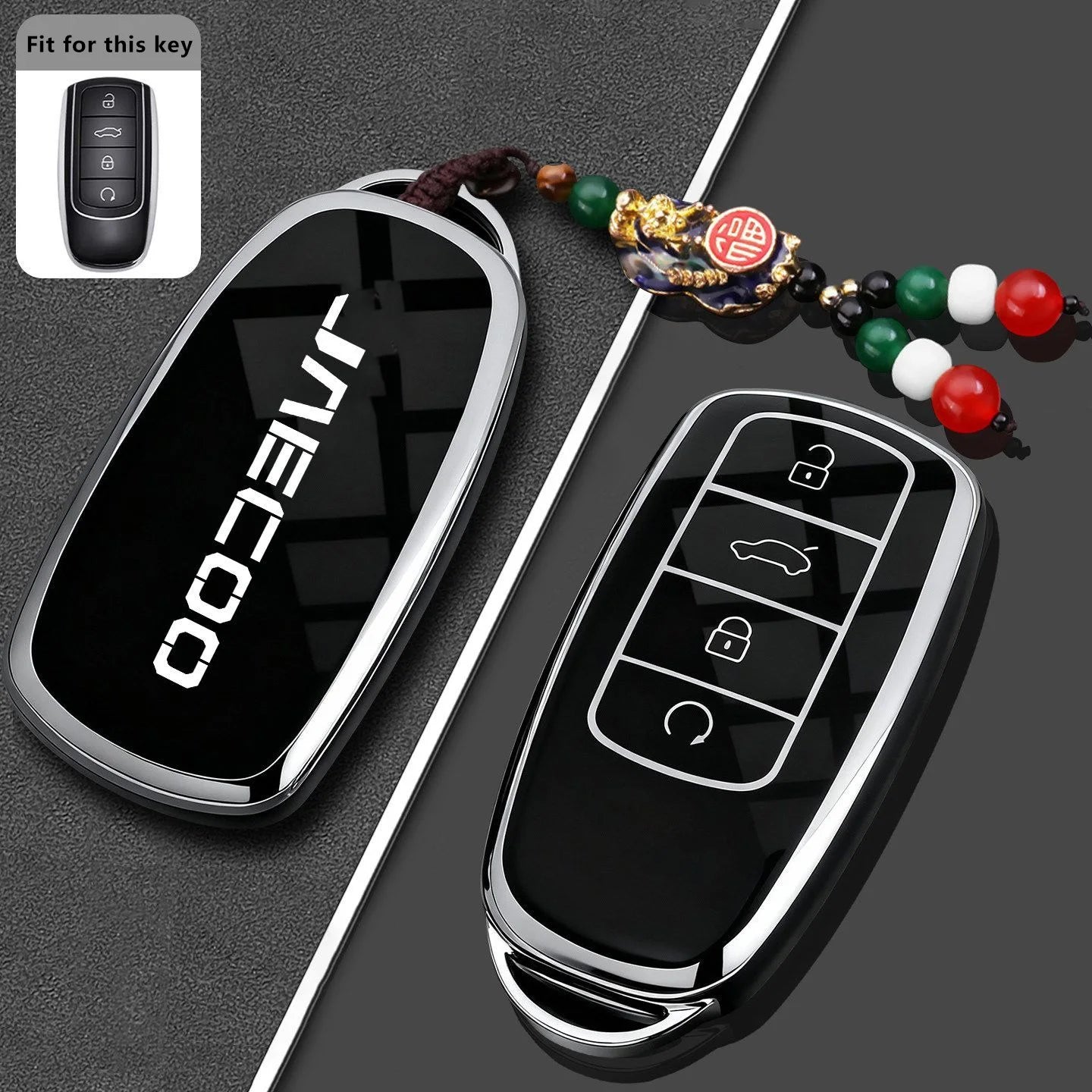 Jaecoo J5 EV / J7 / J7 PHEV / J8 — TPU Key Fob Case & Keychain Cover (2025–2026)