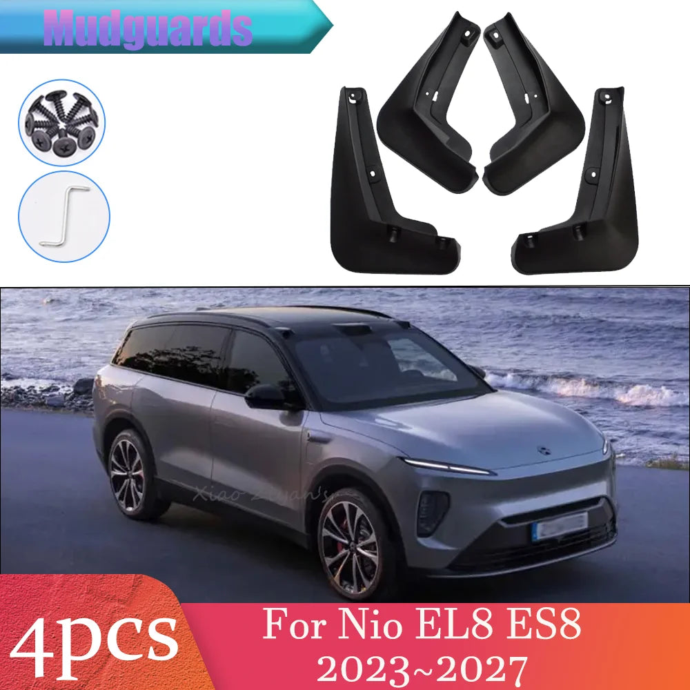 NIO EL8 — Full Set Front & Rear PP Mud Flaps & Mudguard Fenders, Set of 4 (2023–2027)