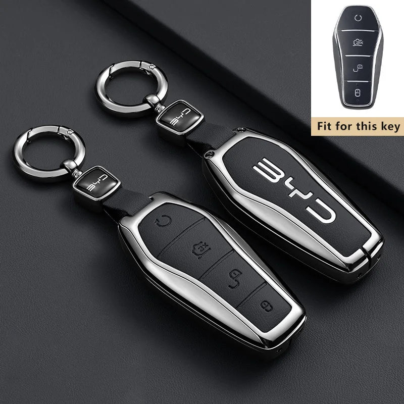 BYD Song Plus Pro / GM-I — Zinc Alloy Key Fob Case & Keychain (2022–2026)