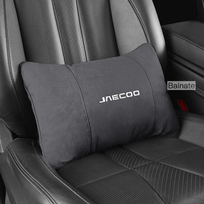 Jaecoo J5 / J7 / J8 / Omoda — Artificial Leather Neck Headrest & Lumbar Support Cushion Set (2024–2026)