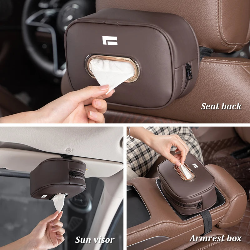 BAIC JISHI Polestone 01 / ROX 01 — Microfiber Leather Tissue Box & Armrest Storage Bag