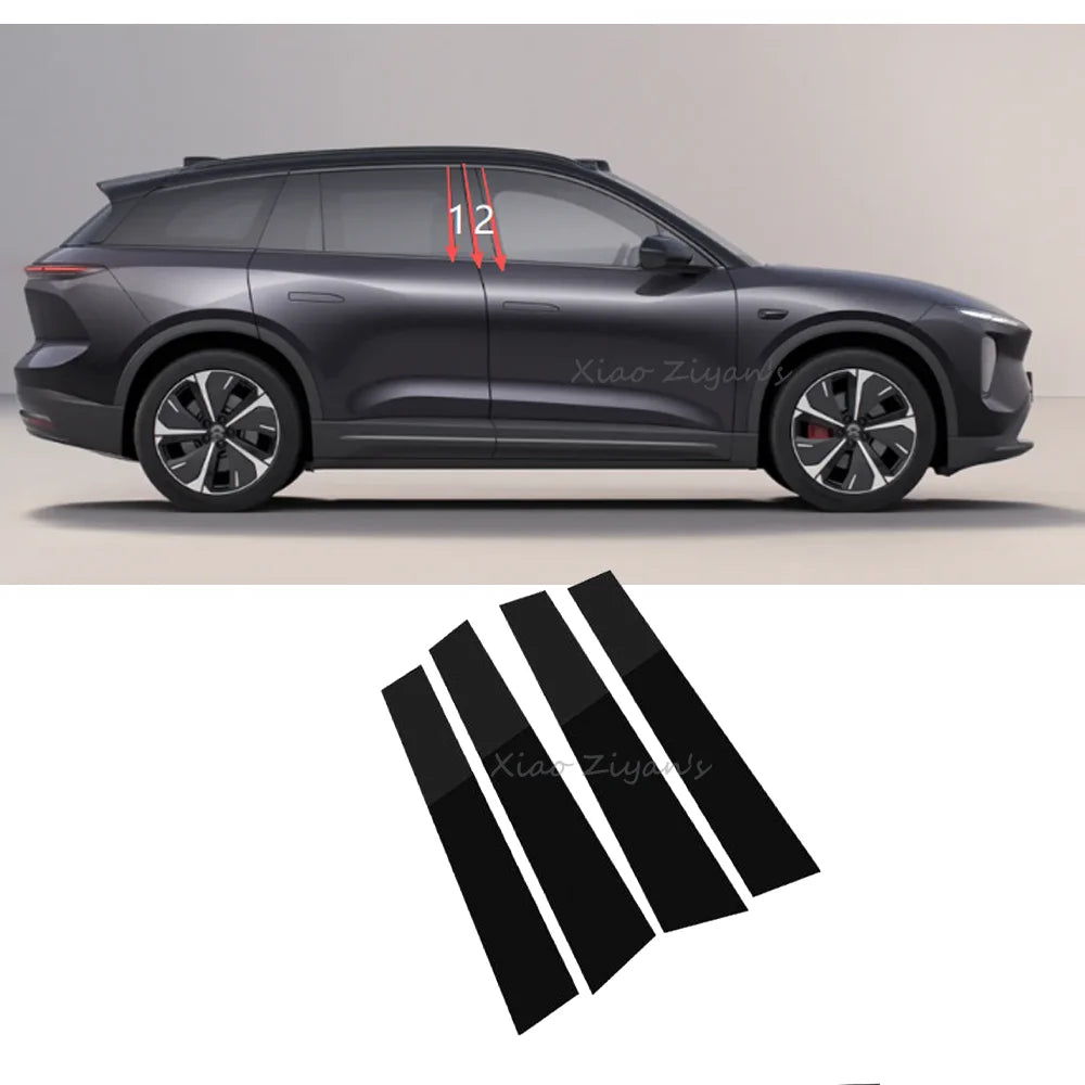 NIO EL6 — B-Pillar Anti-Scratch Mirror PC Sticker Protection Set of 4 (2023–2026)