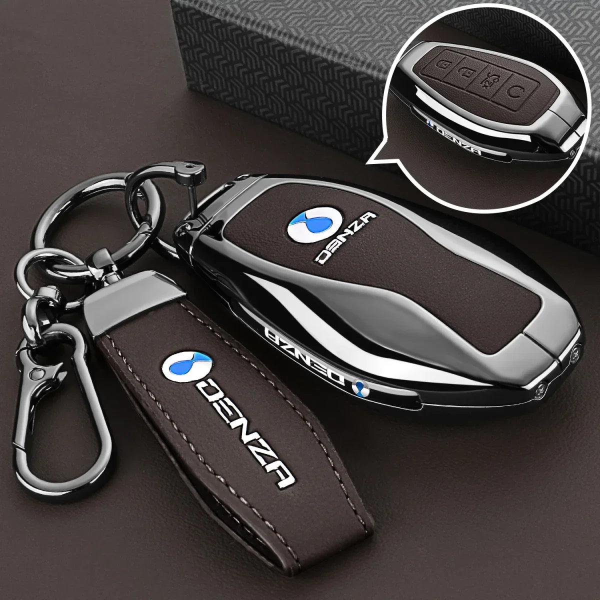 Denza B5 / B8 — Zinc Alloy Smart Key Fob Case & Keychain (2025–2026)