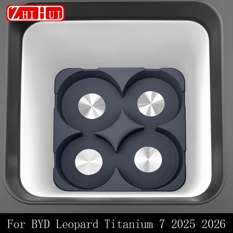BYD Leopard / Titanium 7 — Silicone Fridge Cup Holder & Armrest Box Anti-Slip Mat (2025–2026)