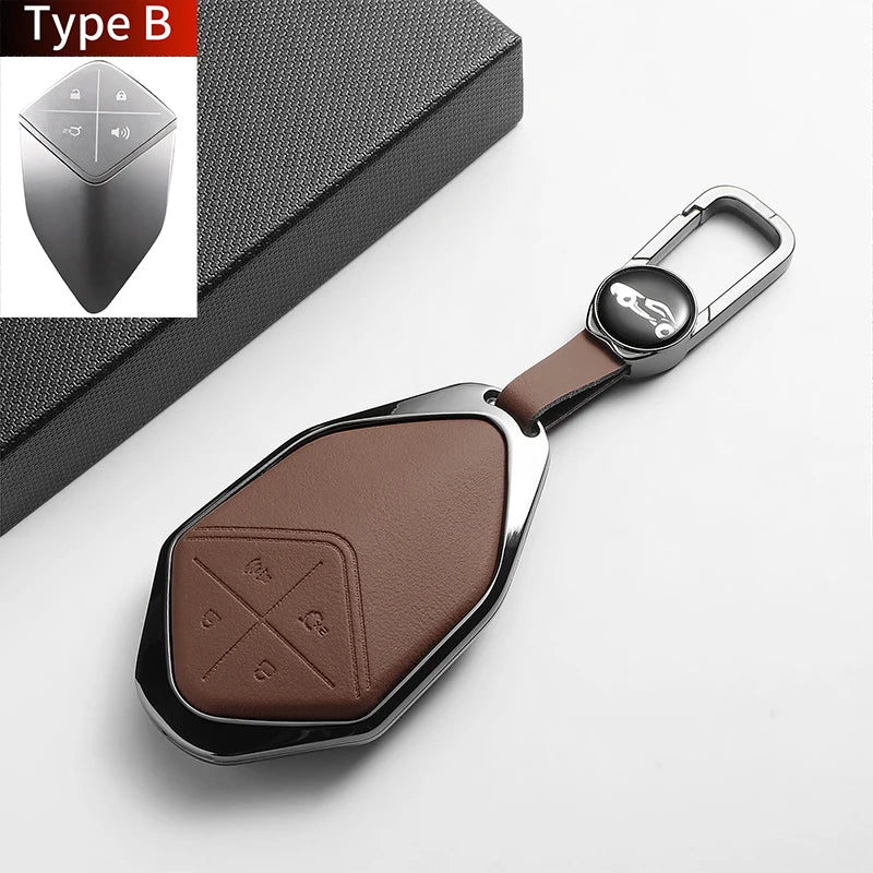 DEEPAL S05 / S07 / SL03 / L07 / G318 — Leather & Metal Smart Key Fob Case