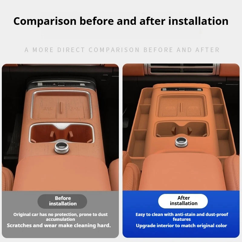 BYD Leopard Ti7 / Titanium 7 — Silicone Central Control Wireless Charging Pad, Cup Holder & Gear Protection Set