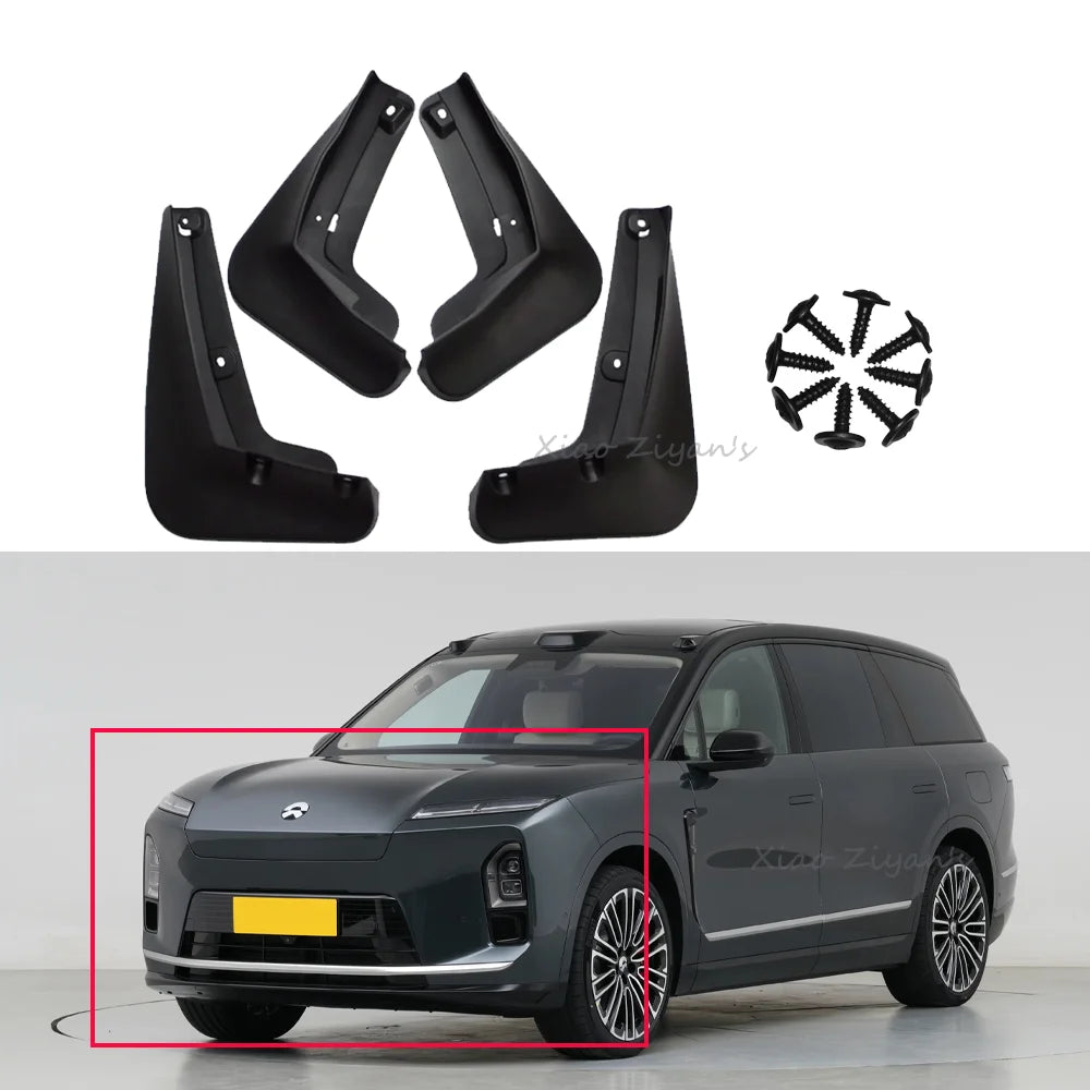 NIO EL8 — Full Set Front & Rear PP Mud Flaps & Mudguard Fenders, Set of 4 (2023–2027)
