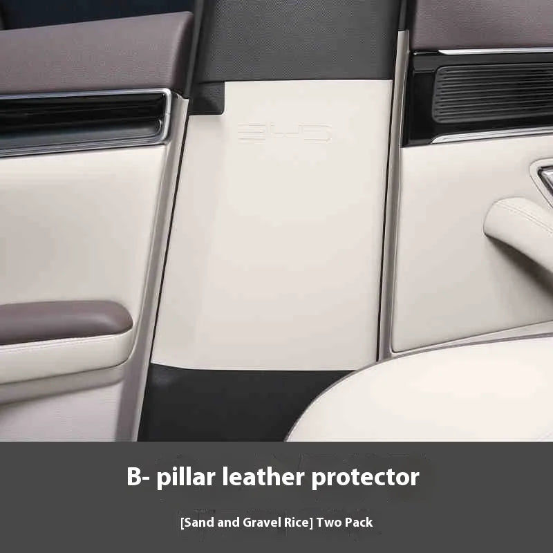 BYD Song Plus DMI / Seal U / Sealion 6 — Leather B-Pillar Scratch Protector & Seat Belt Buckle Guard